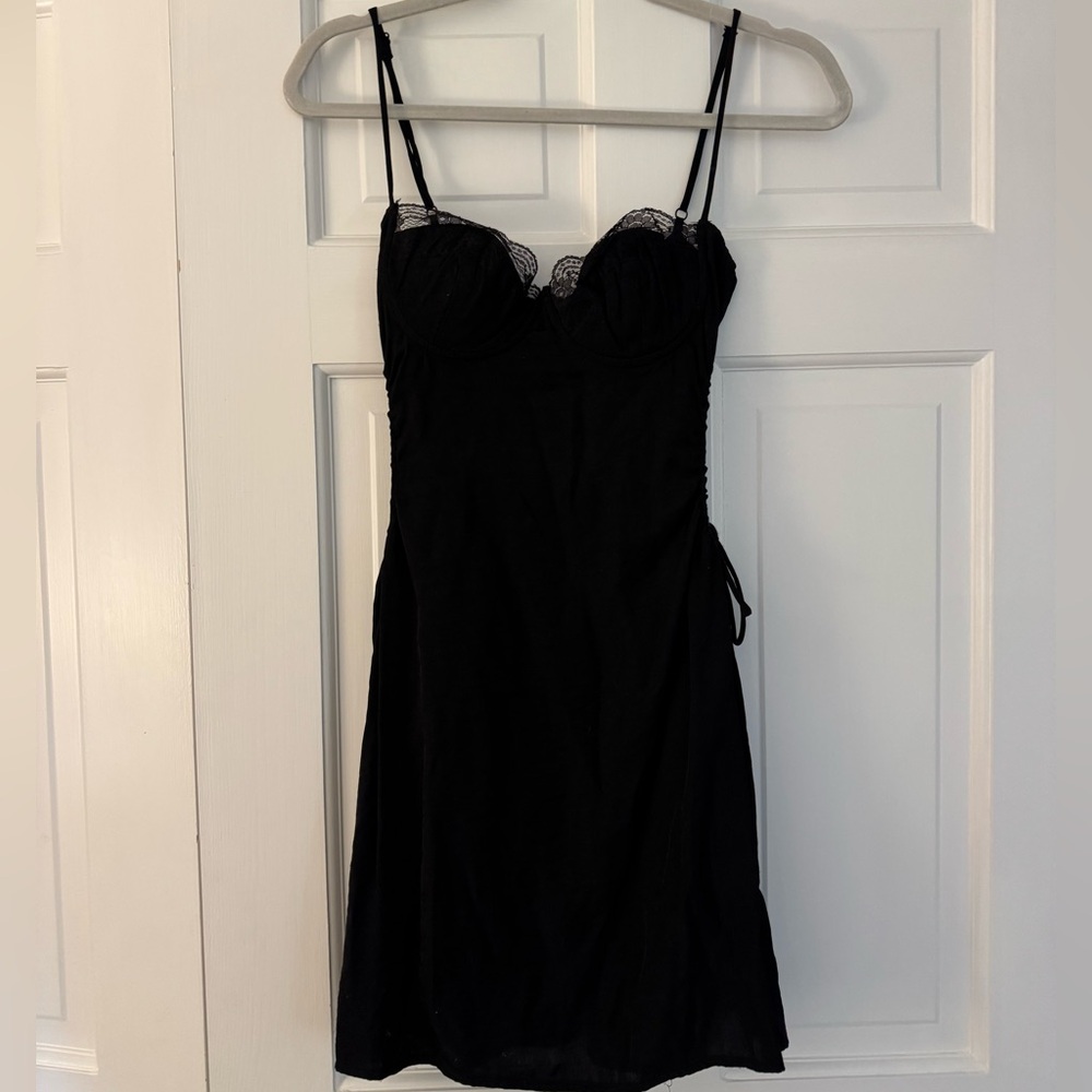 Princess Polly Black Chemise with Sweetheart Neckline